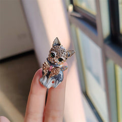 Trendy brooch pin displayed in flat lay