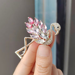 Unique Flamingo Design Brooch on model