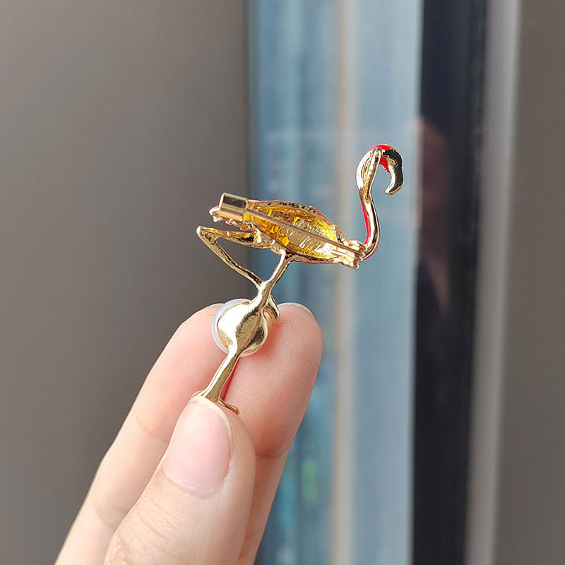 Flamingo Brooch on Jacket - Image 4