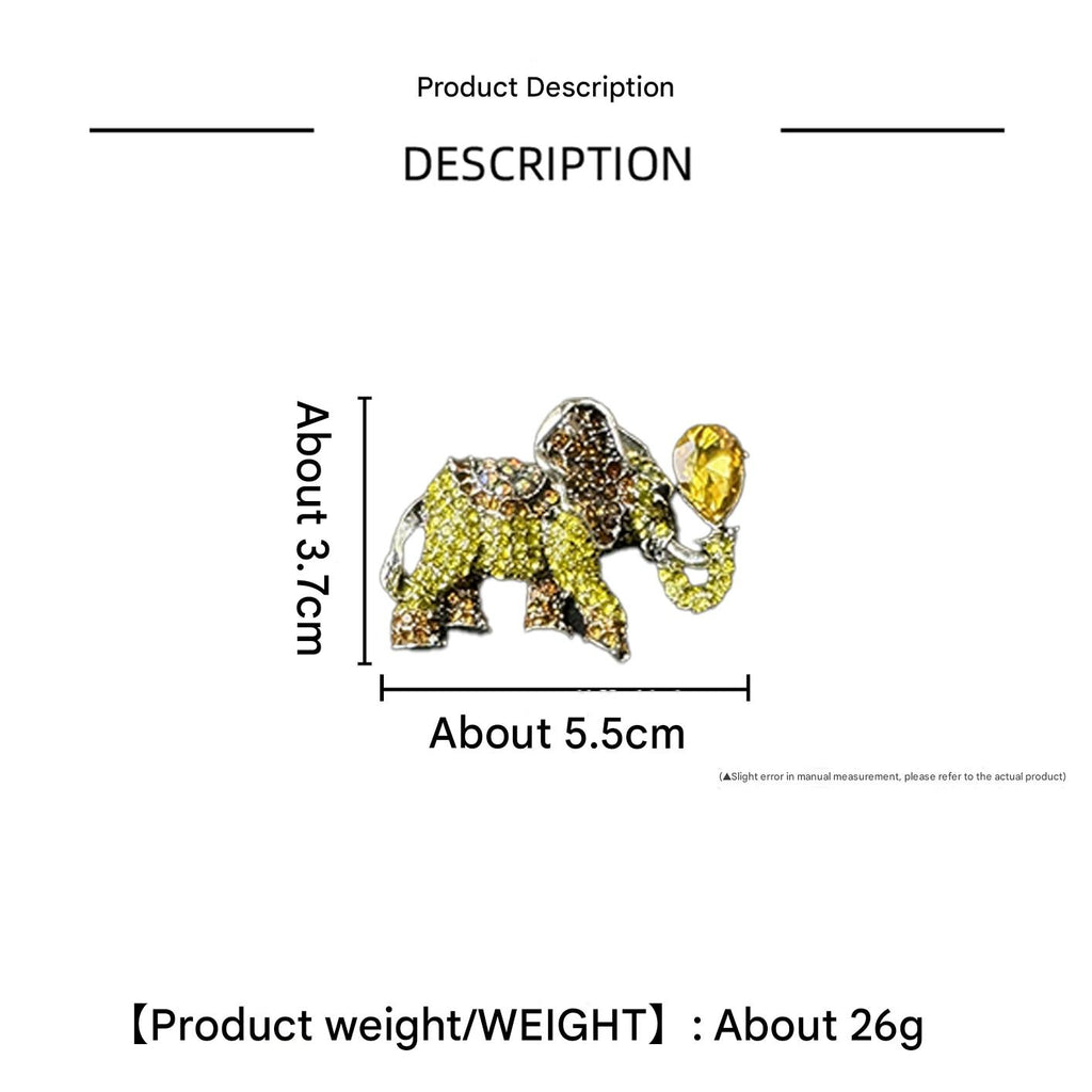 Stylish Elephant Brooch with Alloy Finish - Image 3