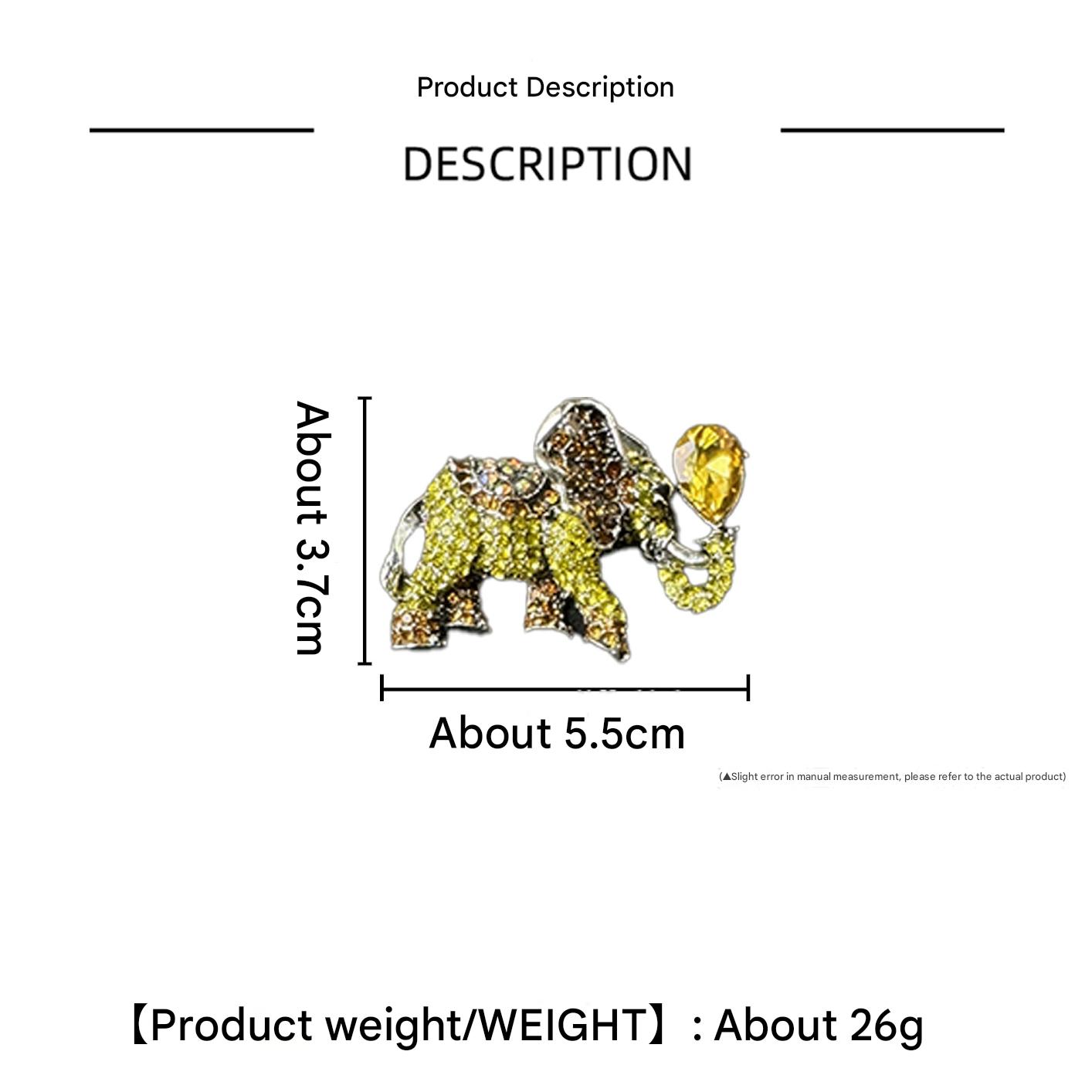Stylish Elephant Brooch with Alloy Finish - Image 3