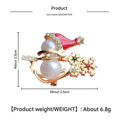Snowman Brooch with secure pin closure