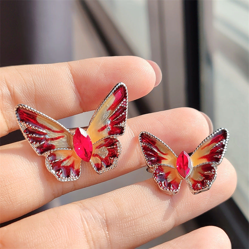 Elegant butterfly brooch on a jacket