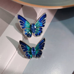 Stylish butterfly brooch pin with crystals