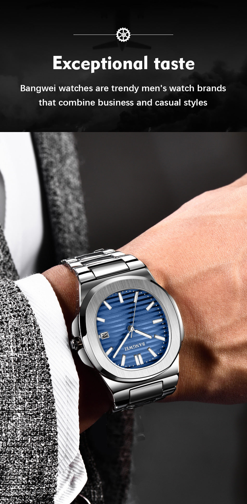 Men's Watch with Stainless Steel Band
