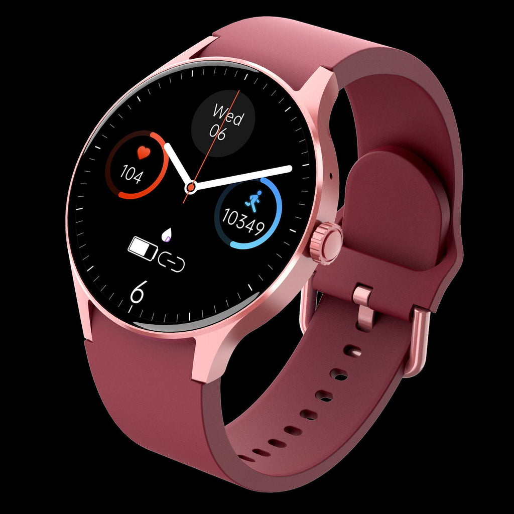 Smart fitness watch showcasing music playback feature