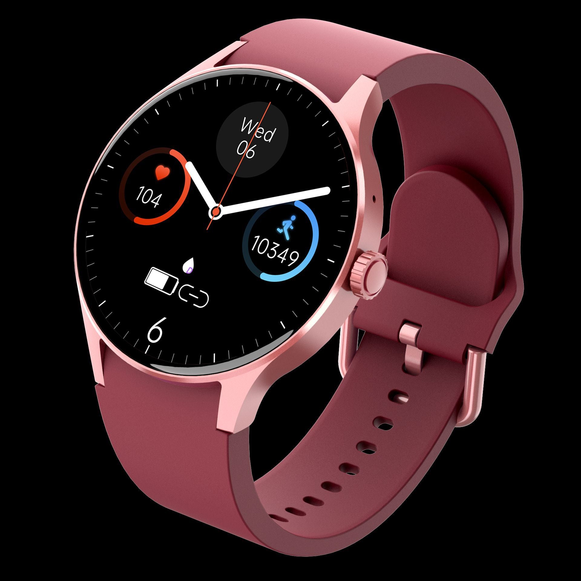 Smart fitness watch showcasing music playback feature