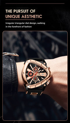 Men's quartz watch with stylish silicone strap