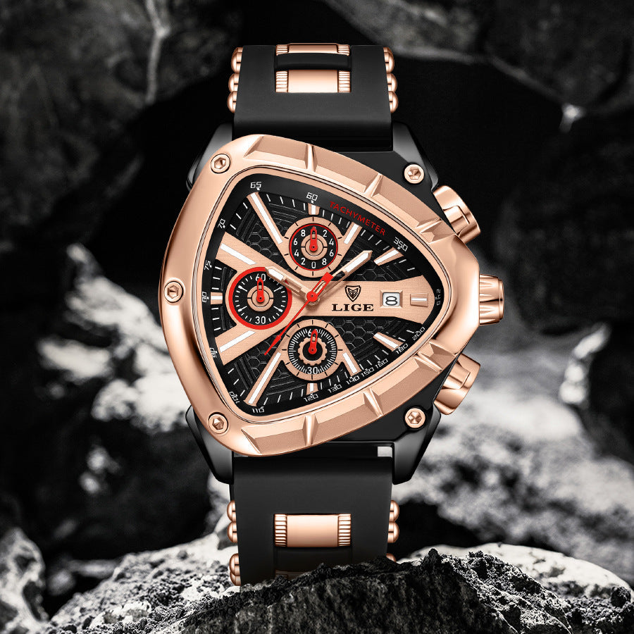 Zinc alloy case men's watch showcasing craftsmanship