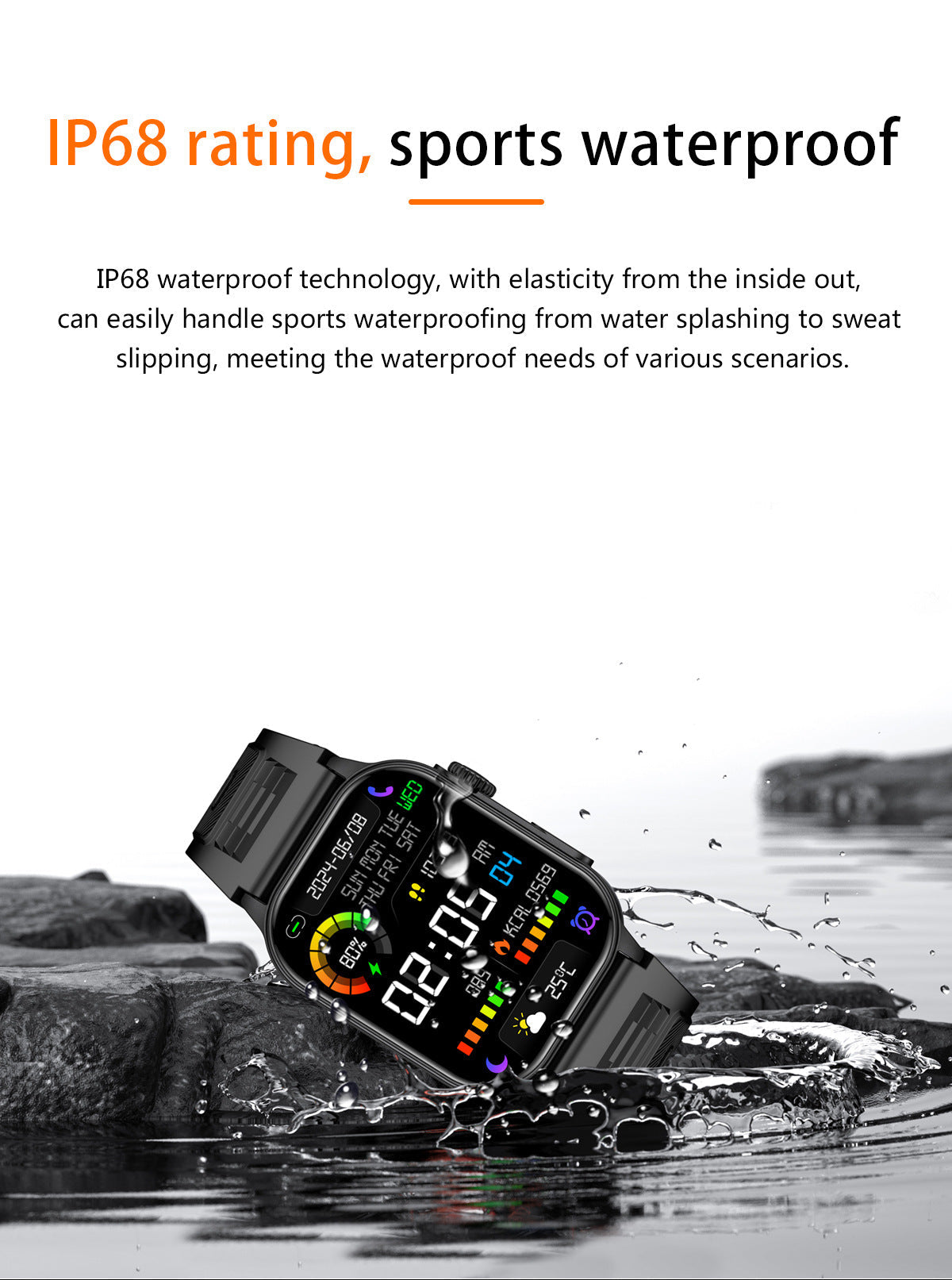 Smart Bluetooth Fitness Watch side view