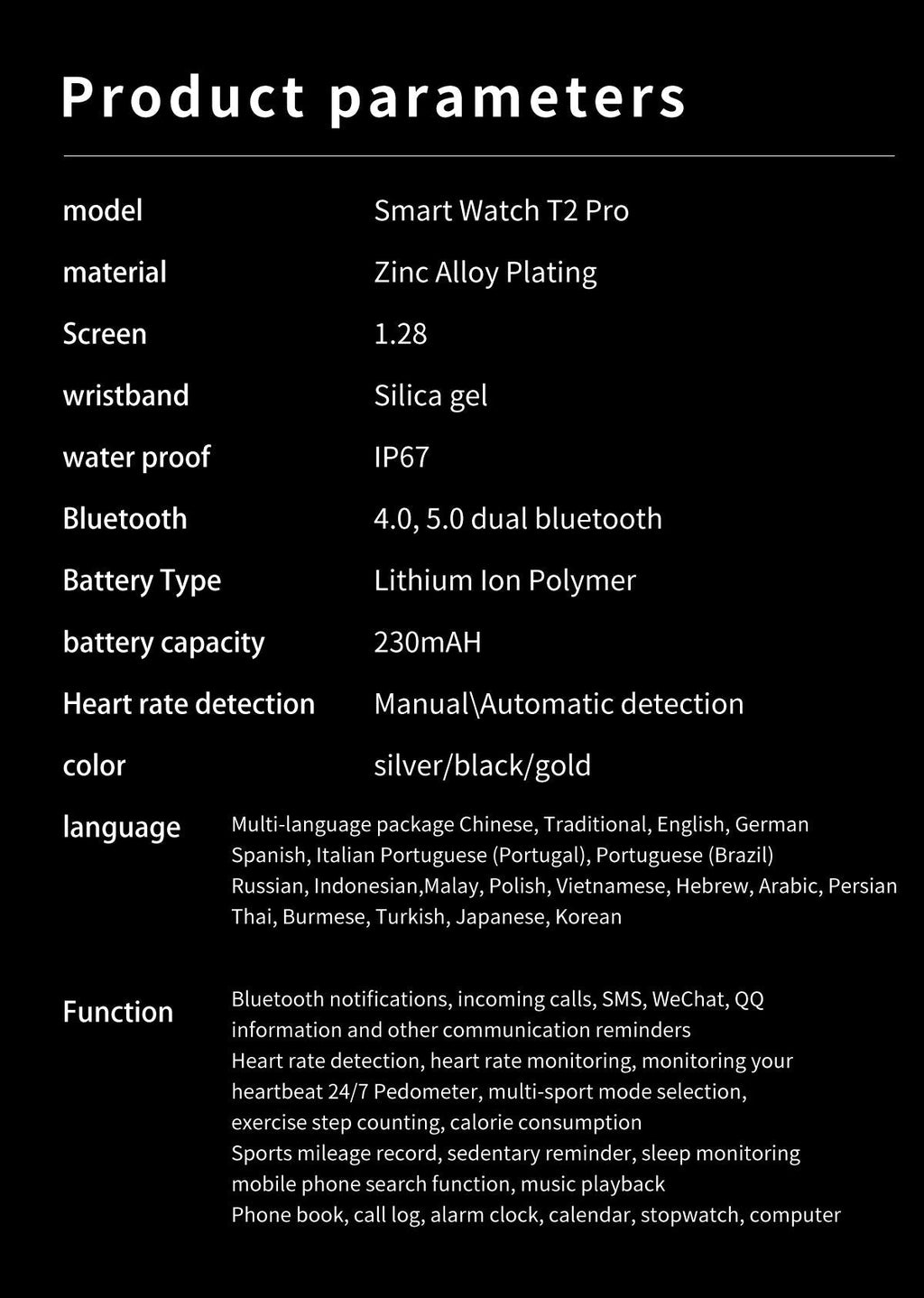 LIGE smartwatch with colour variants