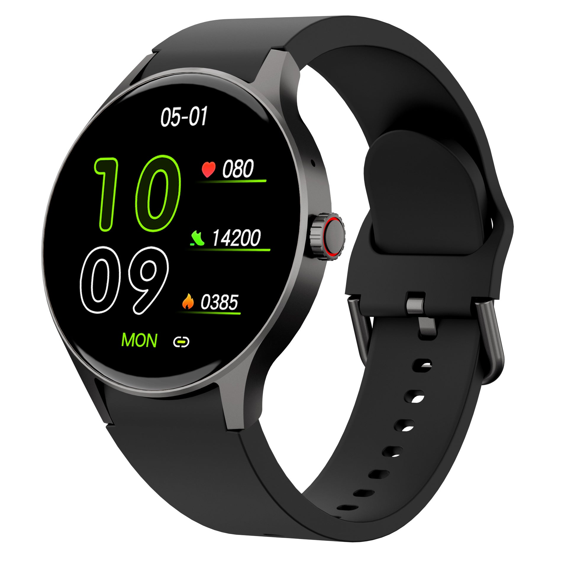 Stylish smartwatch in pink on display