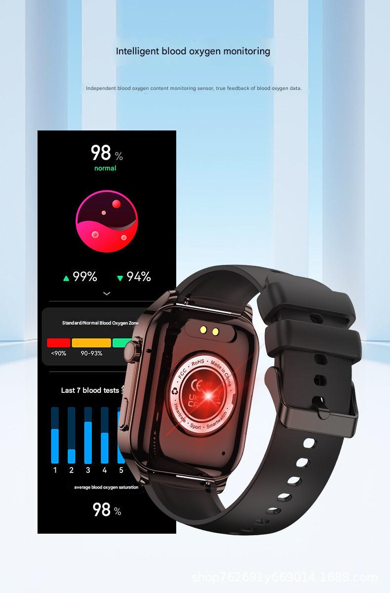 Close-up of P99 Smartwatch with silicone strap