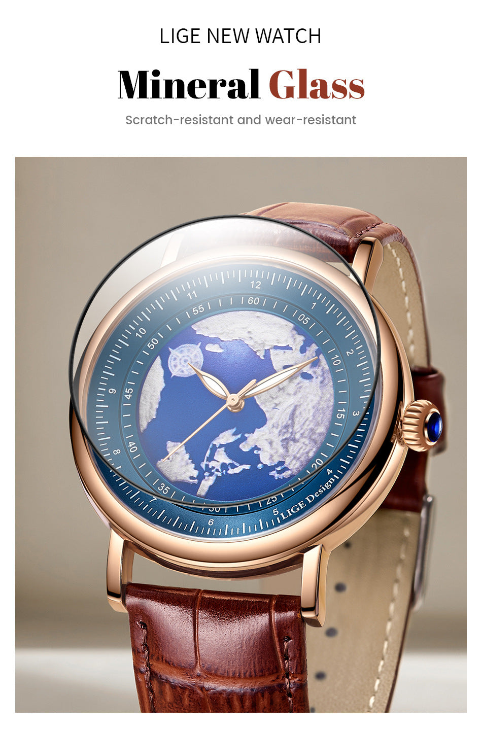 LIGE stylish watch in casual setting