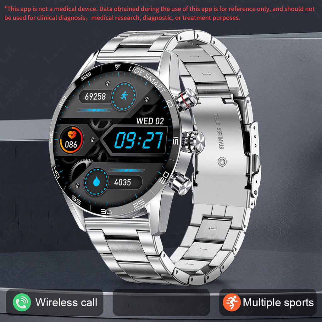 Close-up of smartwatch face and features