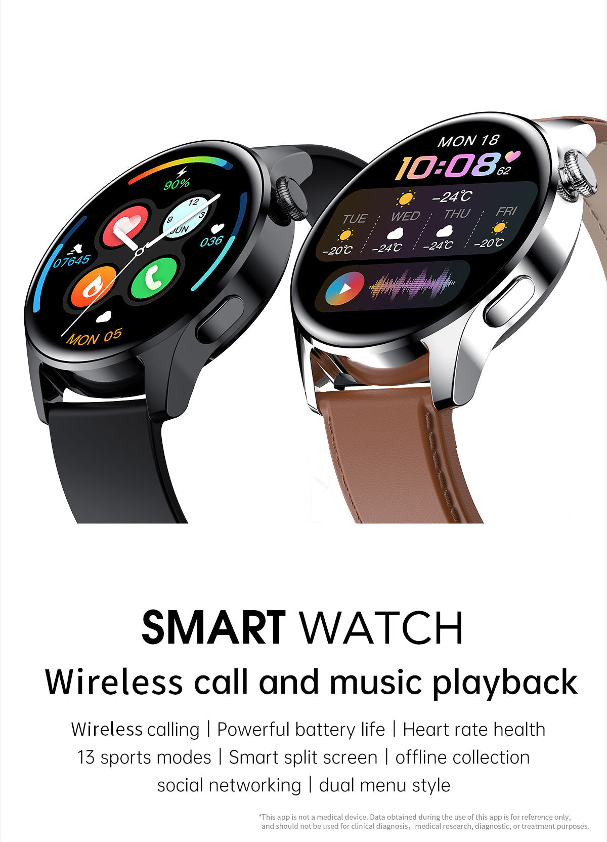 LIGE watch with charging cable