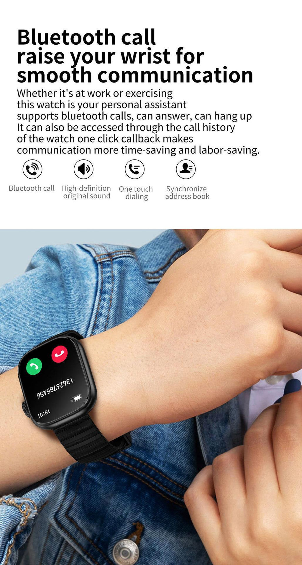 Smartwatch showcasing large display features