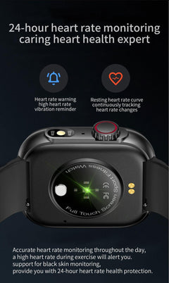 Bluetooth smartwatch with deep blue strap