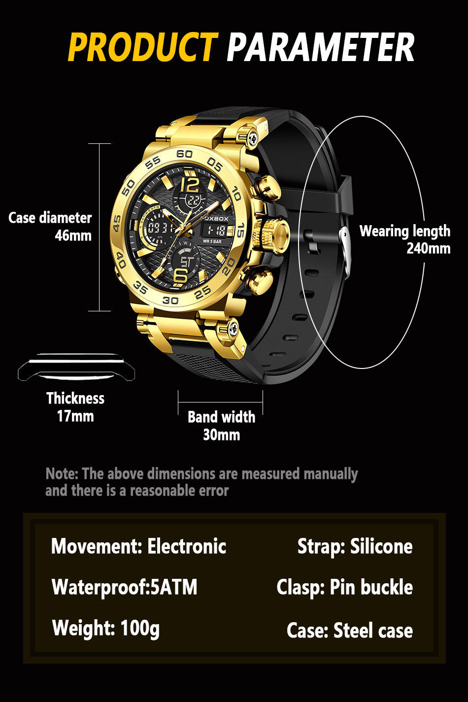 Sleek look of analog and digital watch