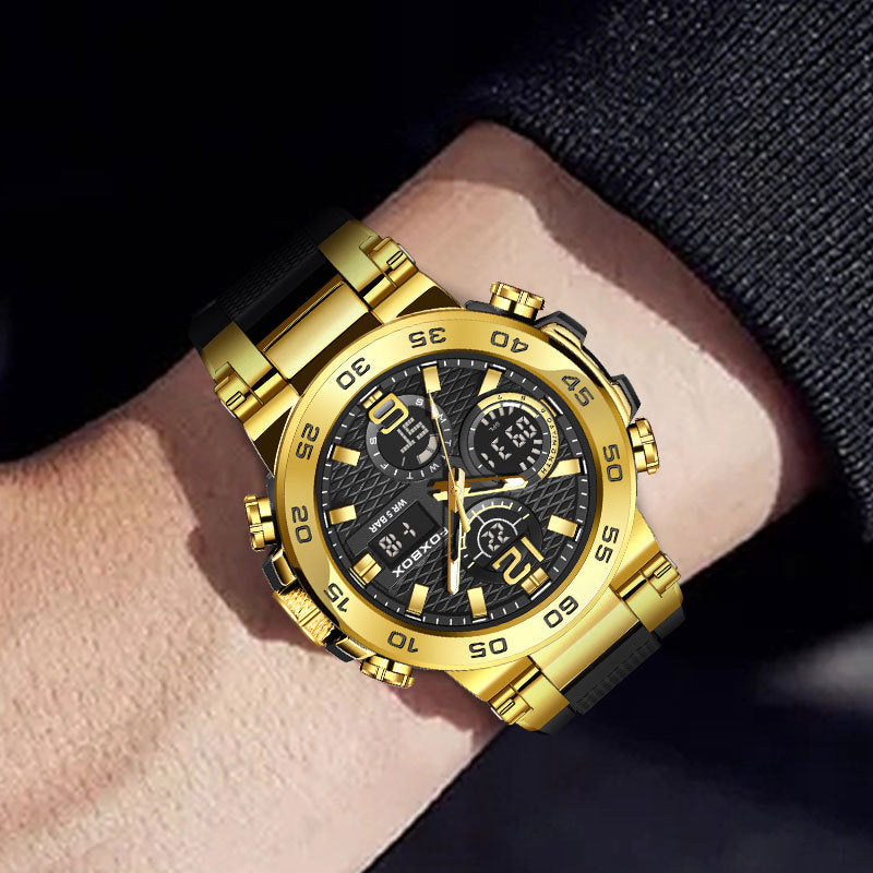 Comfortable silicone strap of men's quartz watch