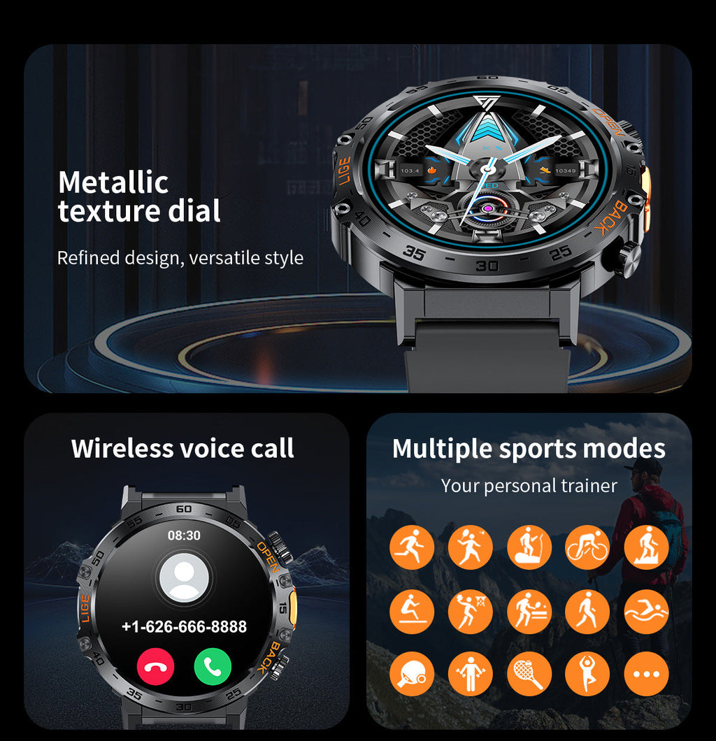 Fitness tracking features displayed on smartwatch