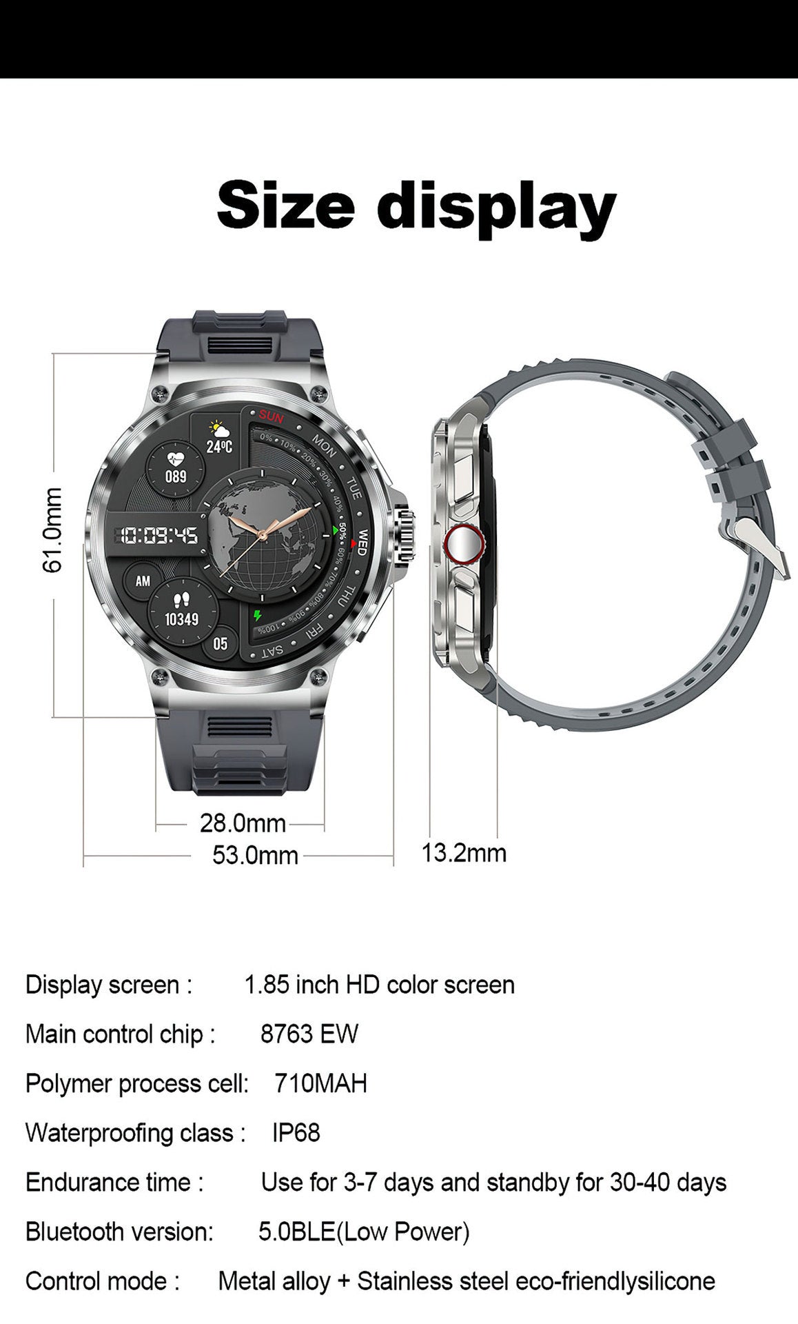 V69 smartwatch overall product view
