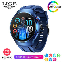 LIGE smartwatch on wrist with features display