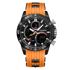 Stylish gold-black multifunctional sports watch