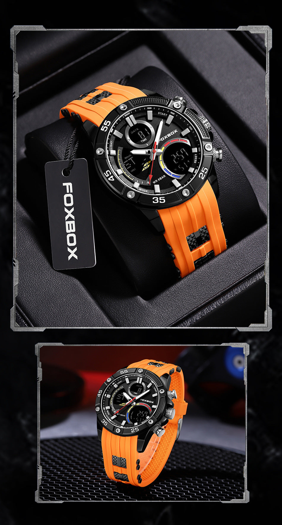 Close-up of the multifunctional waterproof sports watch front view