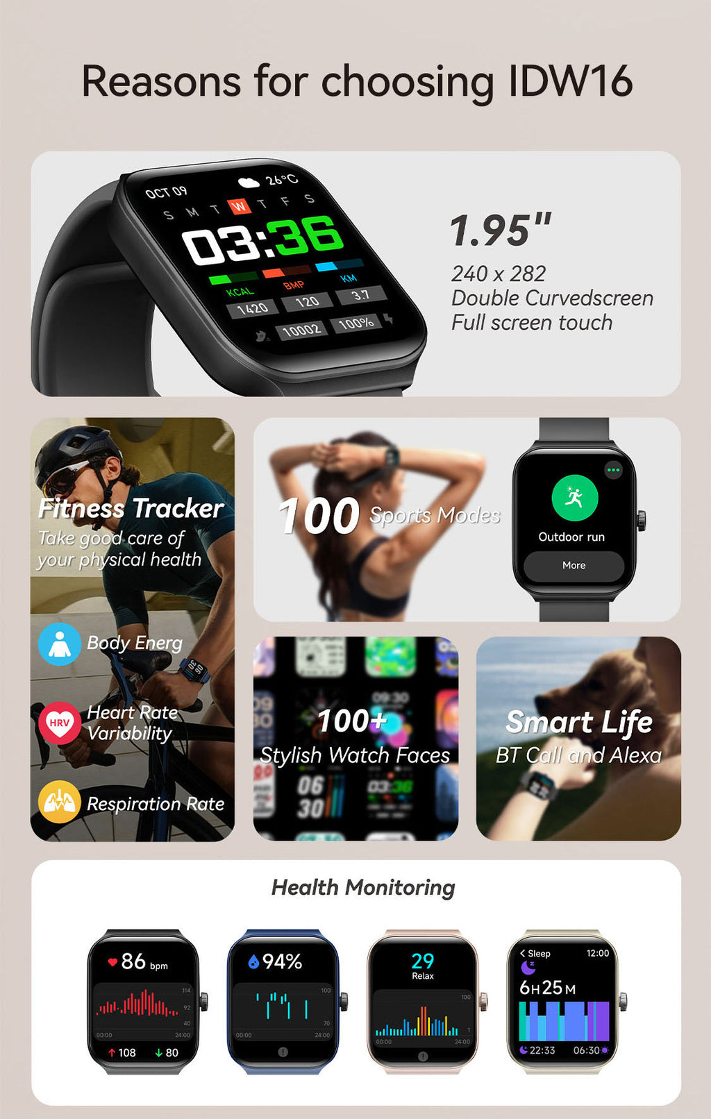 LIGE Smart Watch with Bluetooth calling