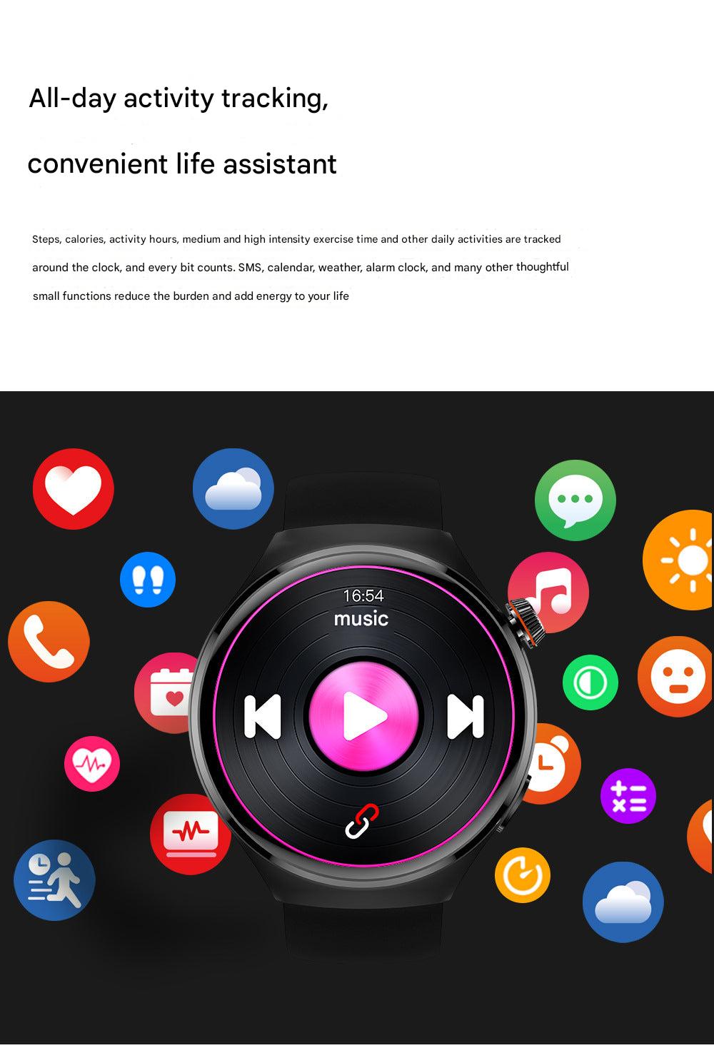 MT26 Smartwatch with charging method shown