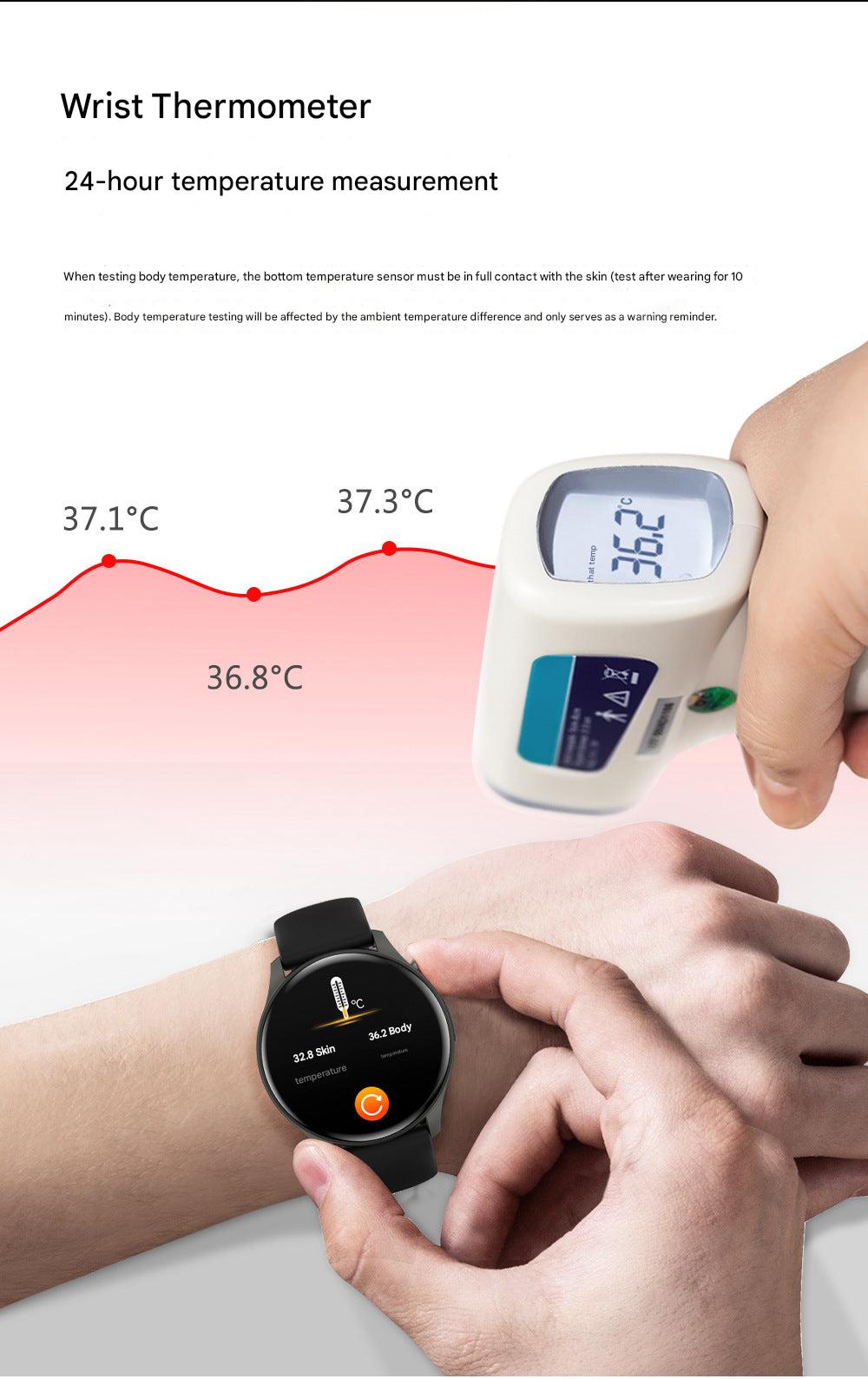 ZW60 smartwatch front view with AMOLED display