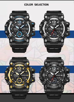 black-gold men's sport watch