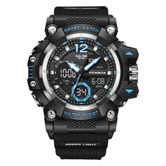 black-silver men's dual display watch
