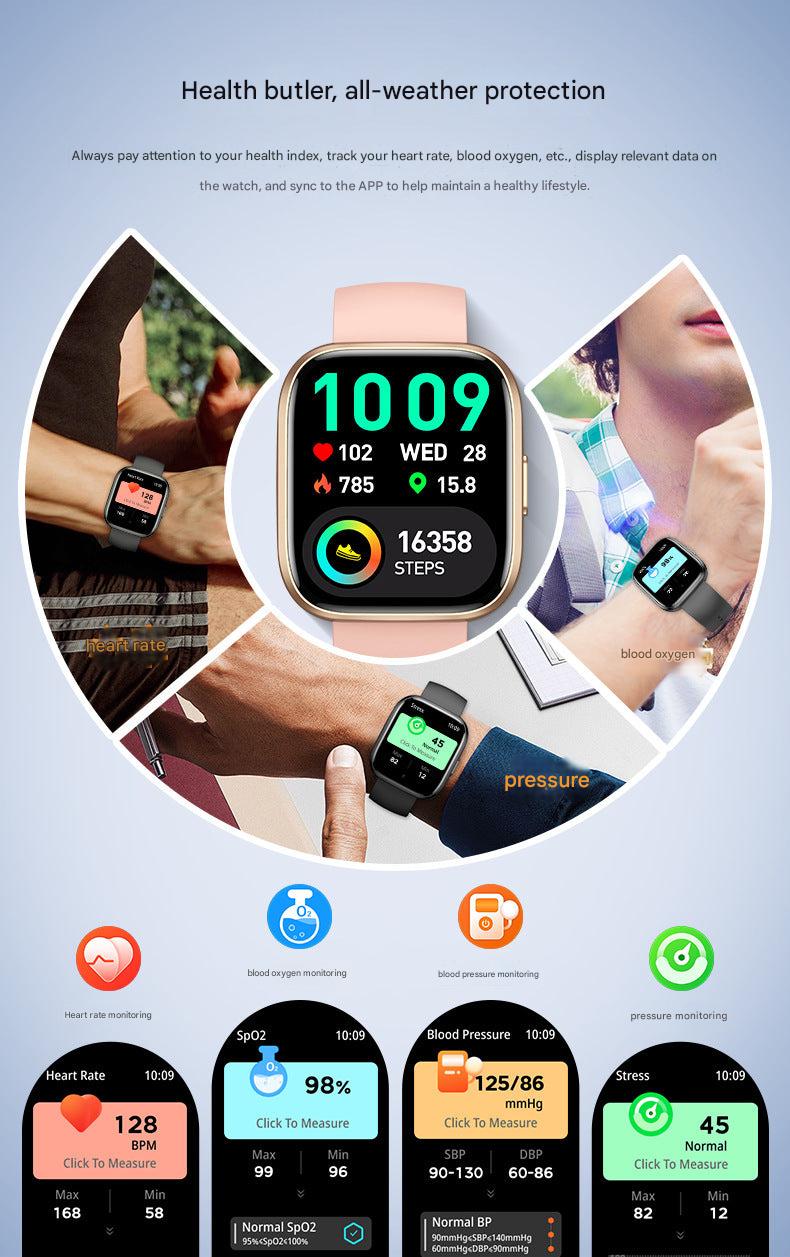 P114 smartwatch health metrics display