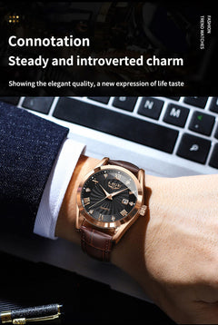 Stylish men's quartz watch with a waterproof design