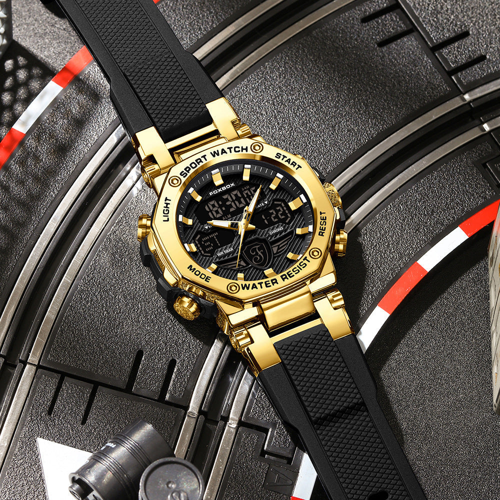 Zinc alloy case digital watch on wrist