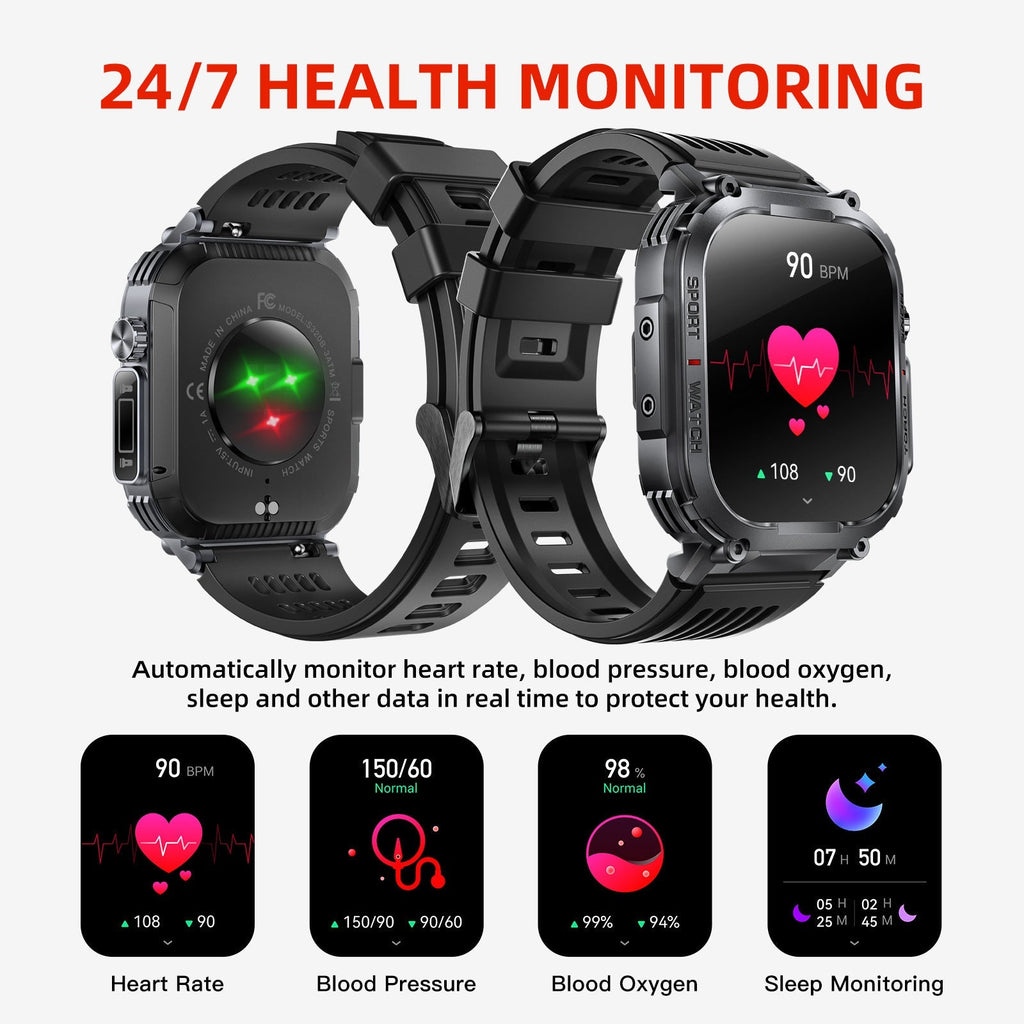 Smartwatch with LED flashlight functionality in use