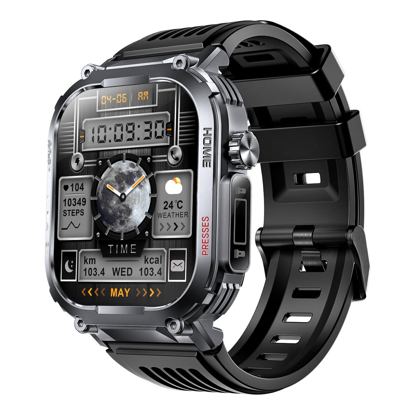 Smartwatch with silicone strap close-up