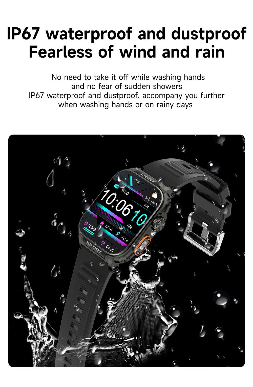LIGE smartwatch side view showing design