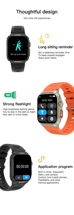 LIGE smartwatch display screen highlighting functions