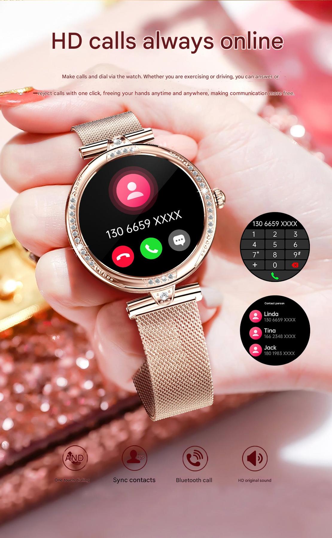 Smart Health Watch with AMOLED display and Bluetooth calling