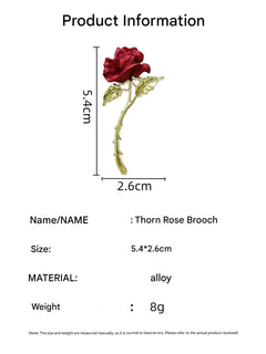 Colours of Elegant Red Rose Brooch