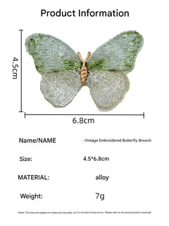 Fashionable butterfly brooch on a blouse