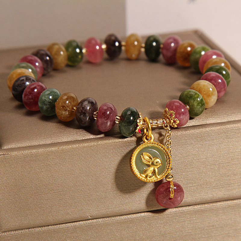 Adjustable multicoloured bracelet