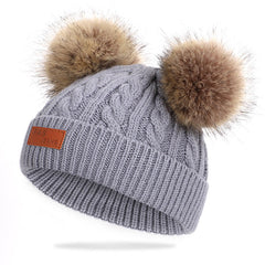 Close-up of kids winter knit hat design