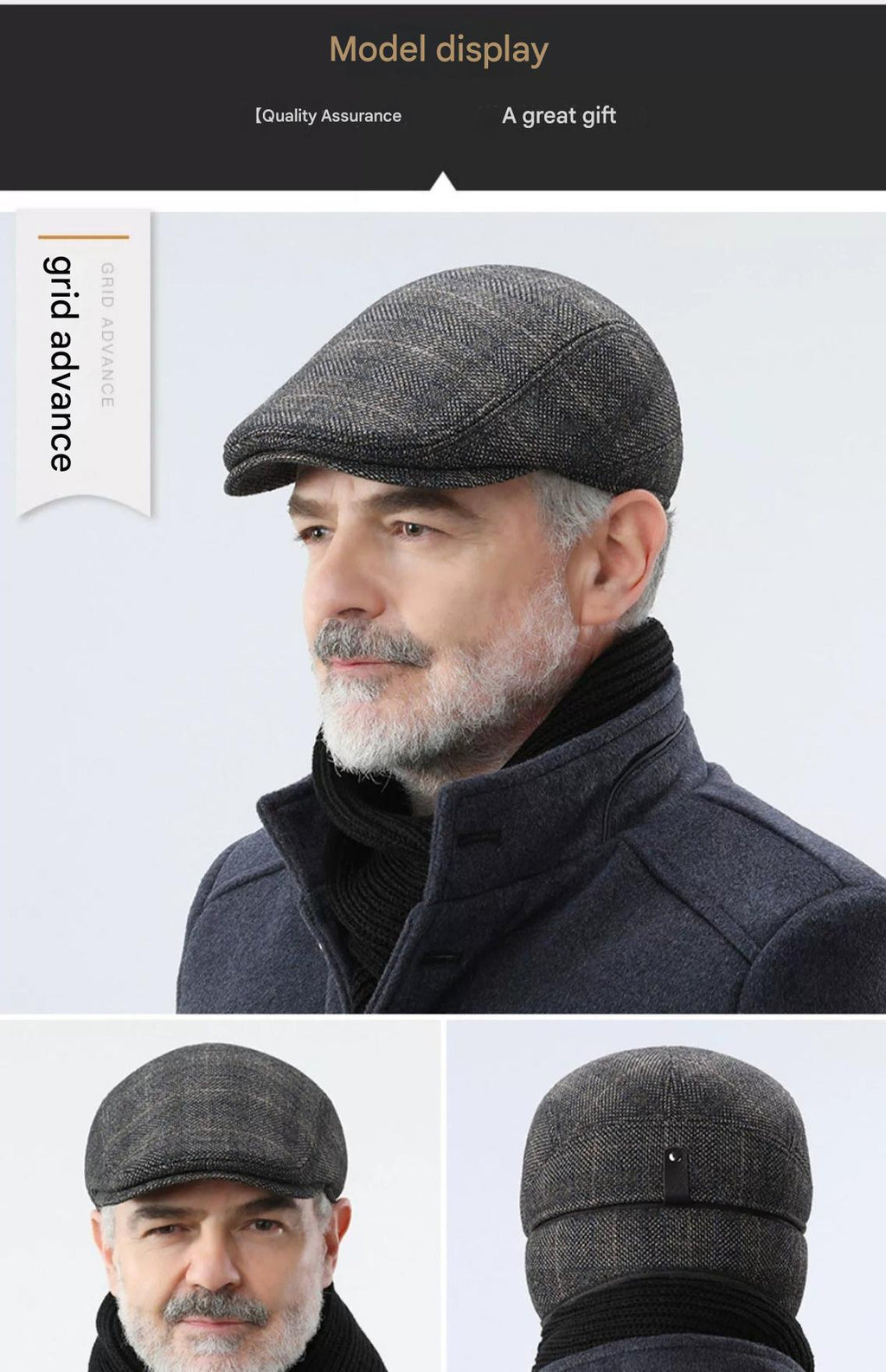 Front view of vintage beret hat