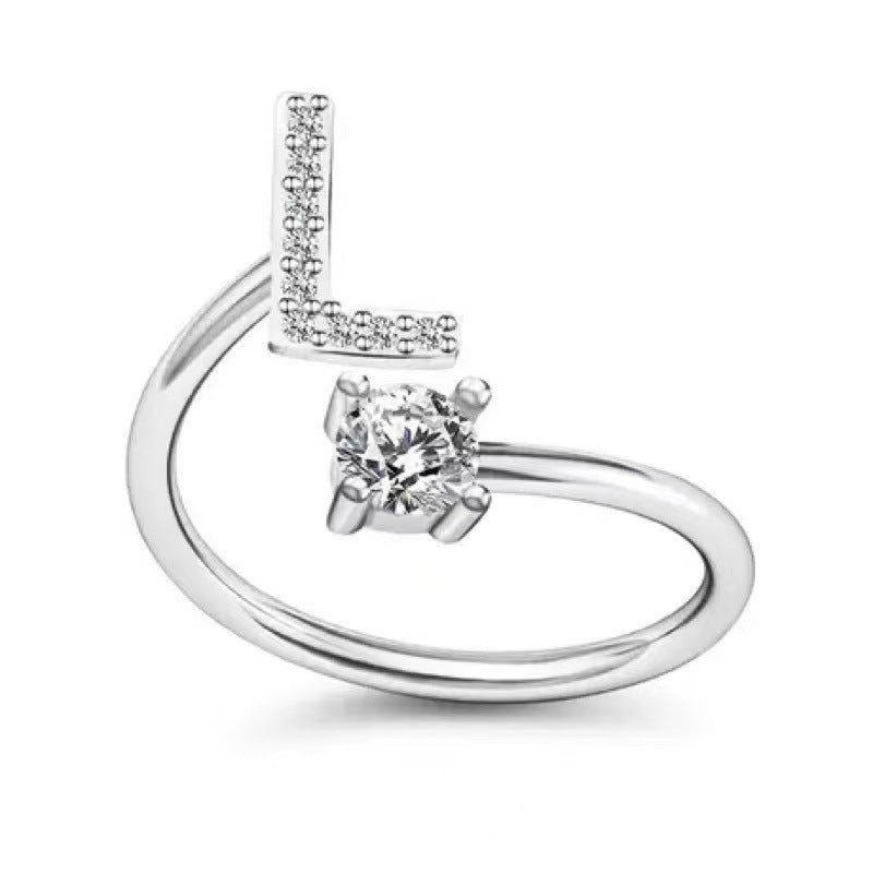 Adjustable alphabet ring featuring trendy design