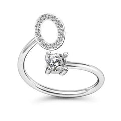 Personalised adjustable zirconia ring for women