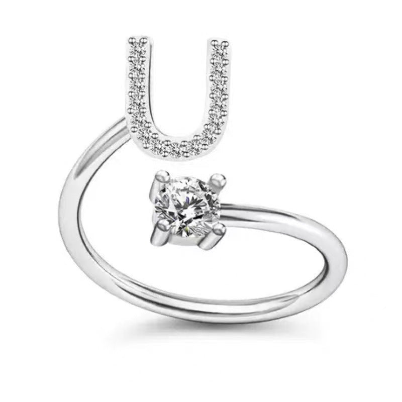 Adjustable alphabet ring featuring trendy design
